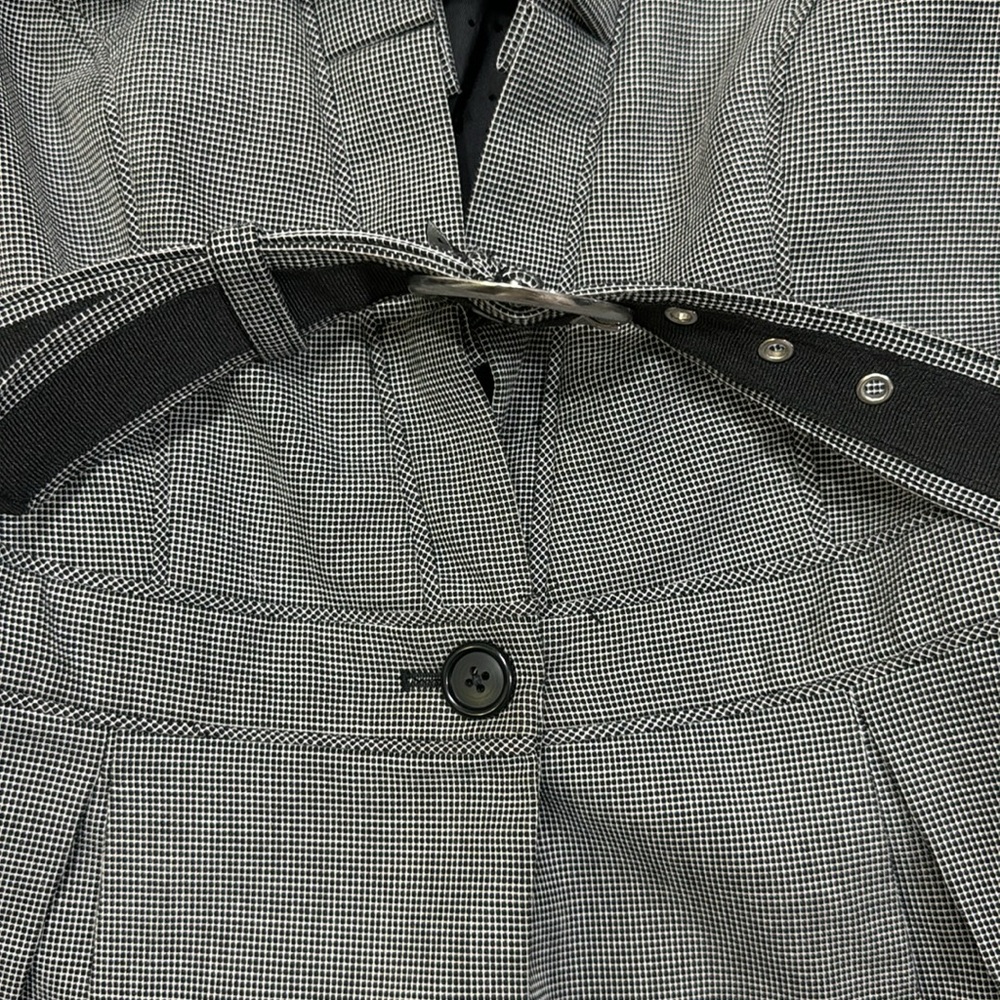 Grey Ruffle Belted Blazer - Picture 4 of 11